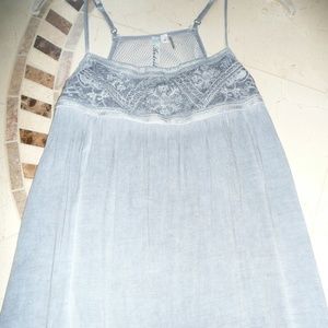 Womens Spaghetti Strap gathered Tank Size Large